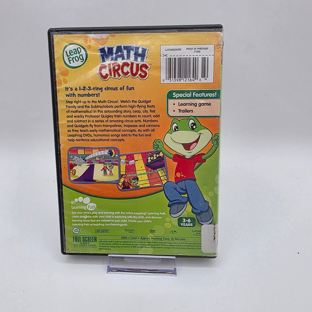 LeapFrog Math Circus DVD Kids Educational Learning Numbers Counting - Picture 2 of 3